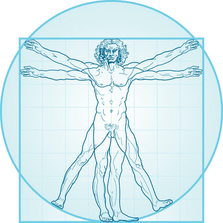 Hombre de Vitruvio · HOMO CONSCIENCE SAPIENS